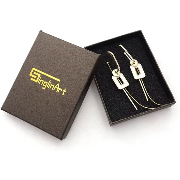 Chunky Small Knot Earrings Gold Silver Geometric Earrings  White 05 Gold Plated Dangle Drop Geometric Statement Jewelry for Women Teen